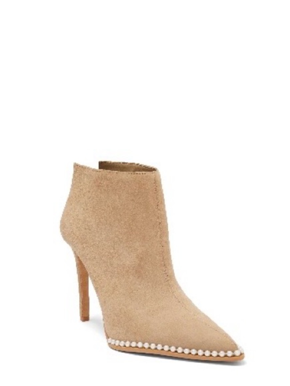 Karl Lagerfeld Paris Cyron Suede Pearl-Trim Pointed Booties